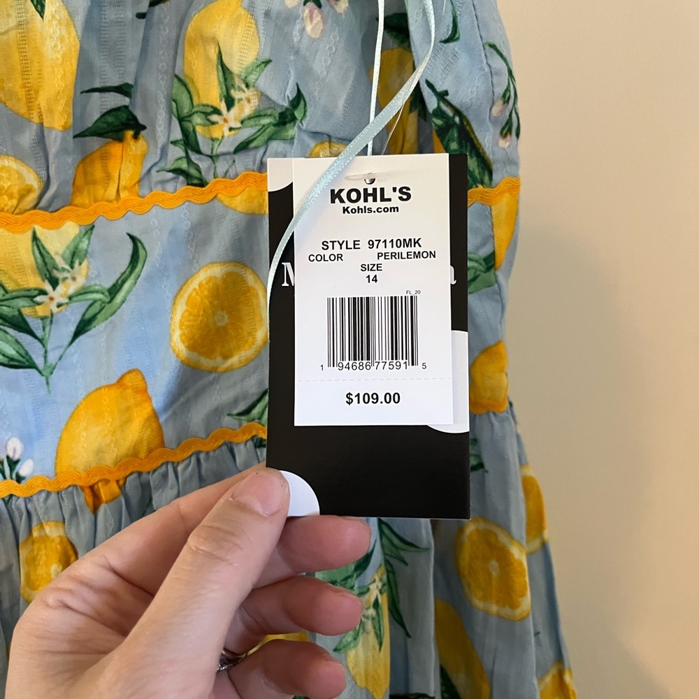 Blue Lemon Print Sundress | NWT - Picture 3 of 4